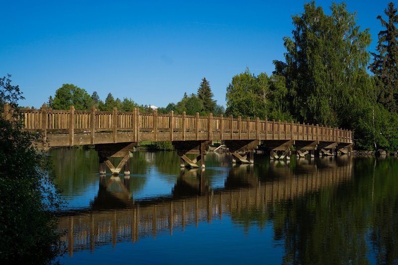 Mirror Pond Bridge Downtown Bend